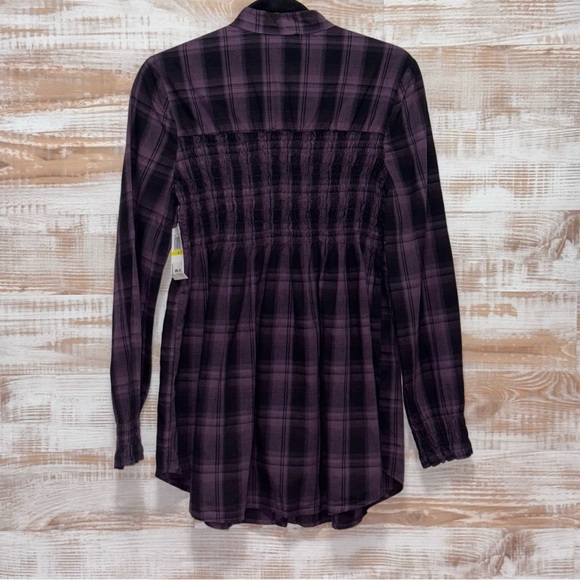 XCVI Purple Plaid Tunic Top in Size Medium - Picture 2 of 8